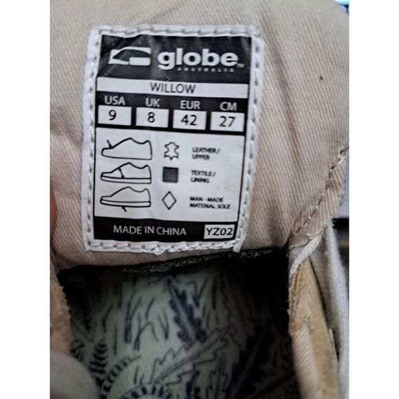 Globe Shoes Sneakers Mens Size 9 Beige Suede Willow Skateboard‎ Skate Lace Up main image 6